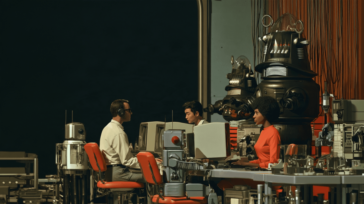 An active operations team working in a modern office